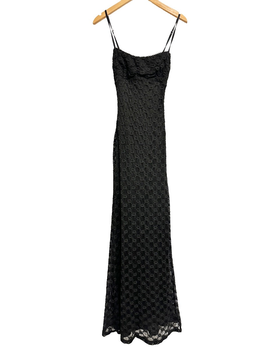 Cotton Candy LA Black Floral Lace Midi Dress - XS