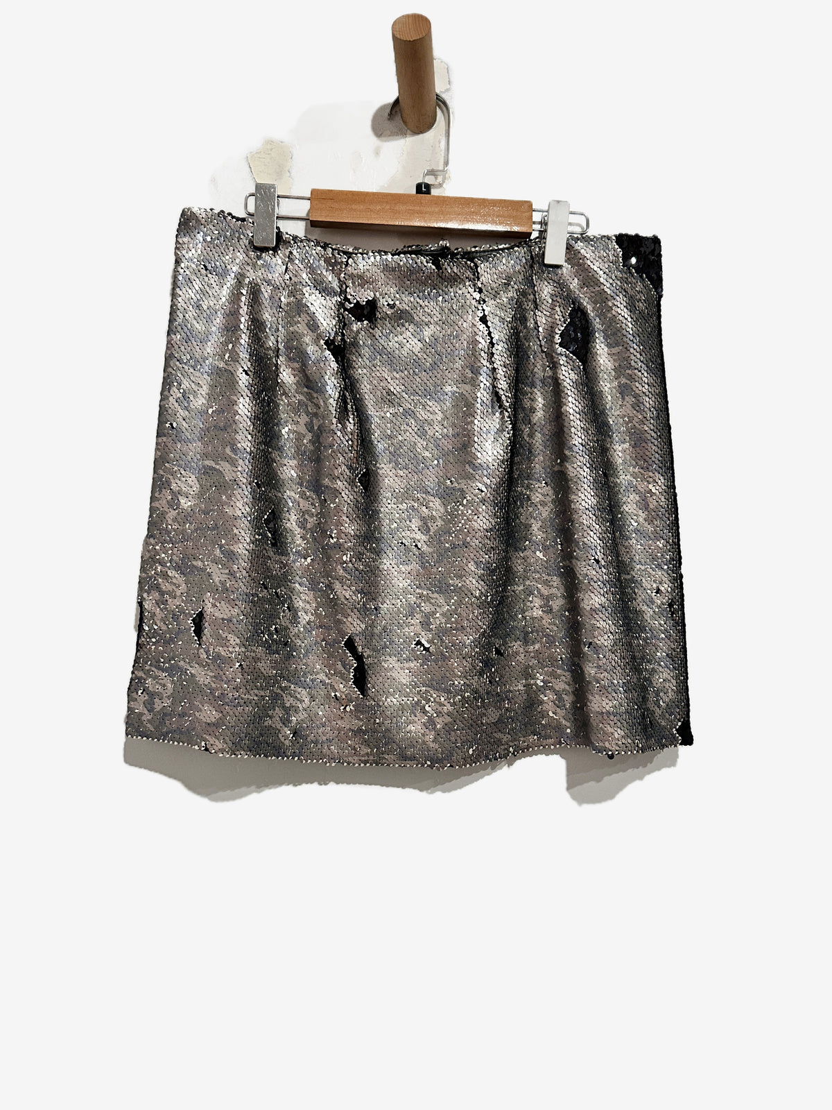 Free People Sequin Mini Skirt in Camo - 10