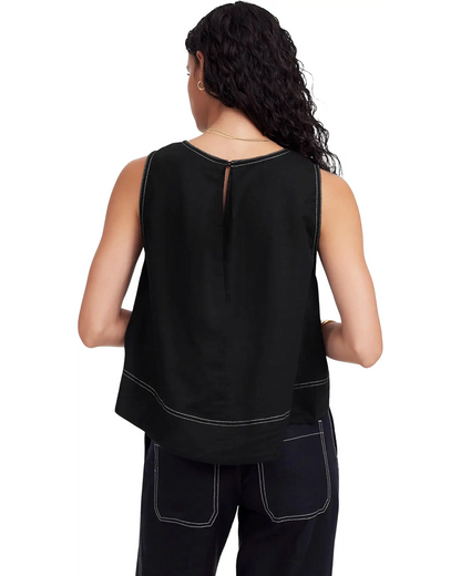 Madewell Black Linen Shell Tank