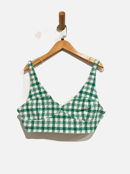 Zara Green Gingham Crop Top - Medium