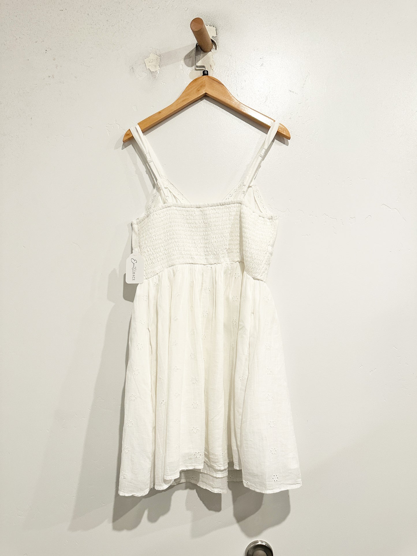 American Eagle White Eyelet Mini Dress - XS