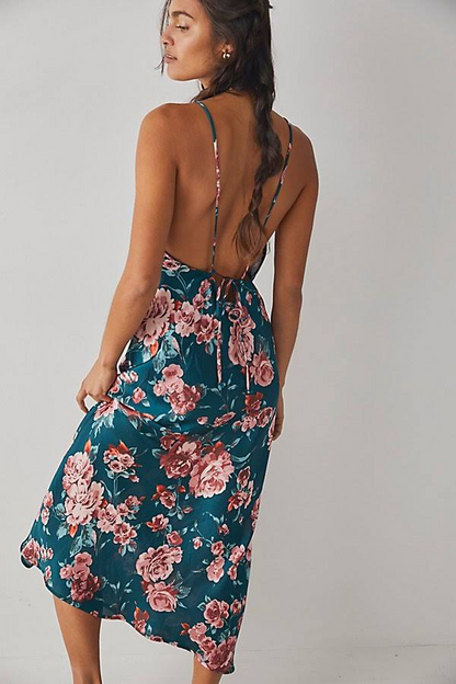 Free People Intimately Green Floral Slip Dress - XS