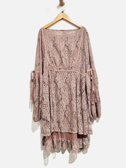 Free People Ruby Lace Mini Dress in Lilac - Medium