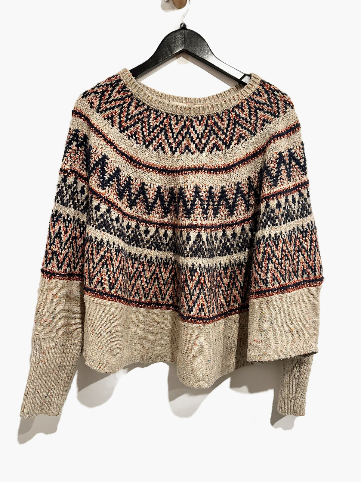 Anthropologie Sleeping On Snow Midland Fair Isle Poncho - M/L