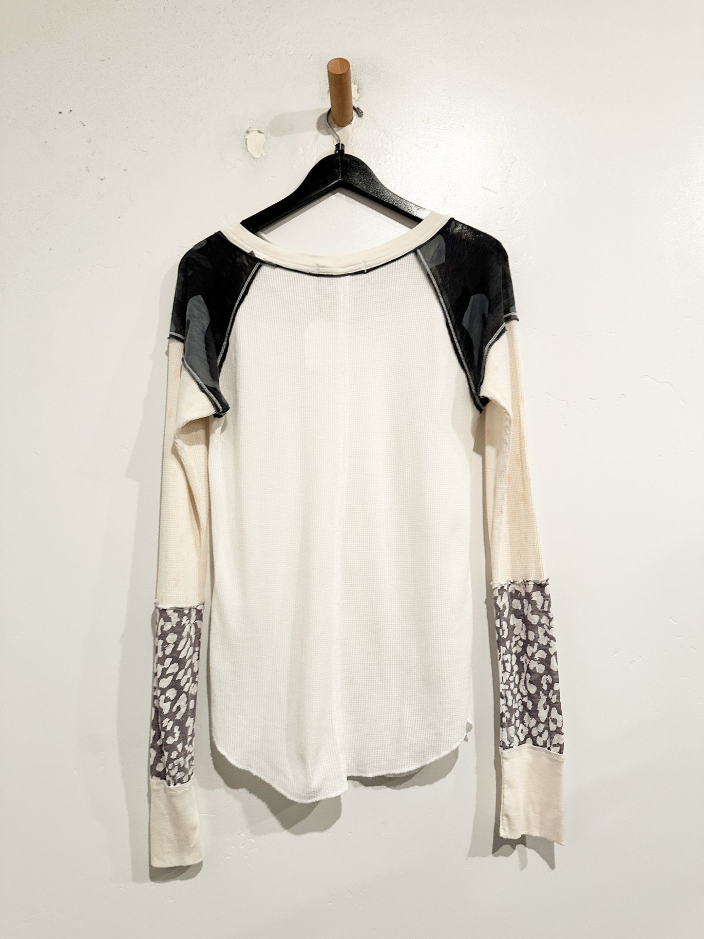 Free People Bright Side White Waffle Knit Top - Large