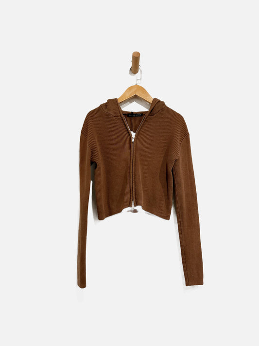 Brandy Melville Brown Ribbed Hoodie
