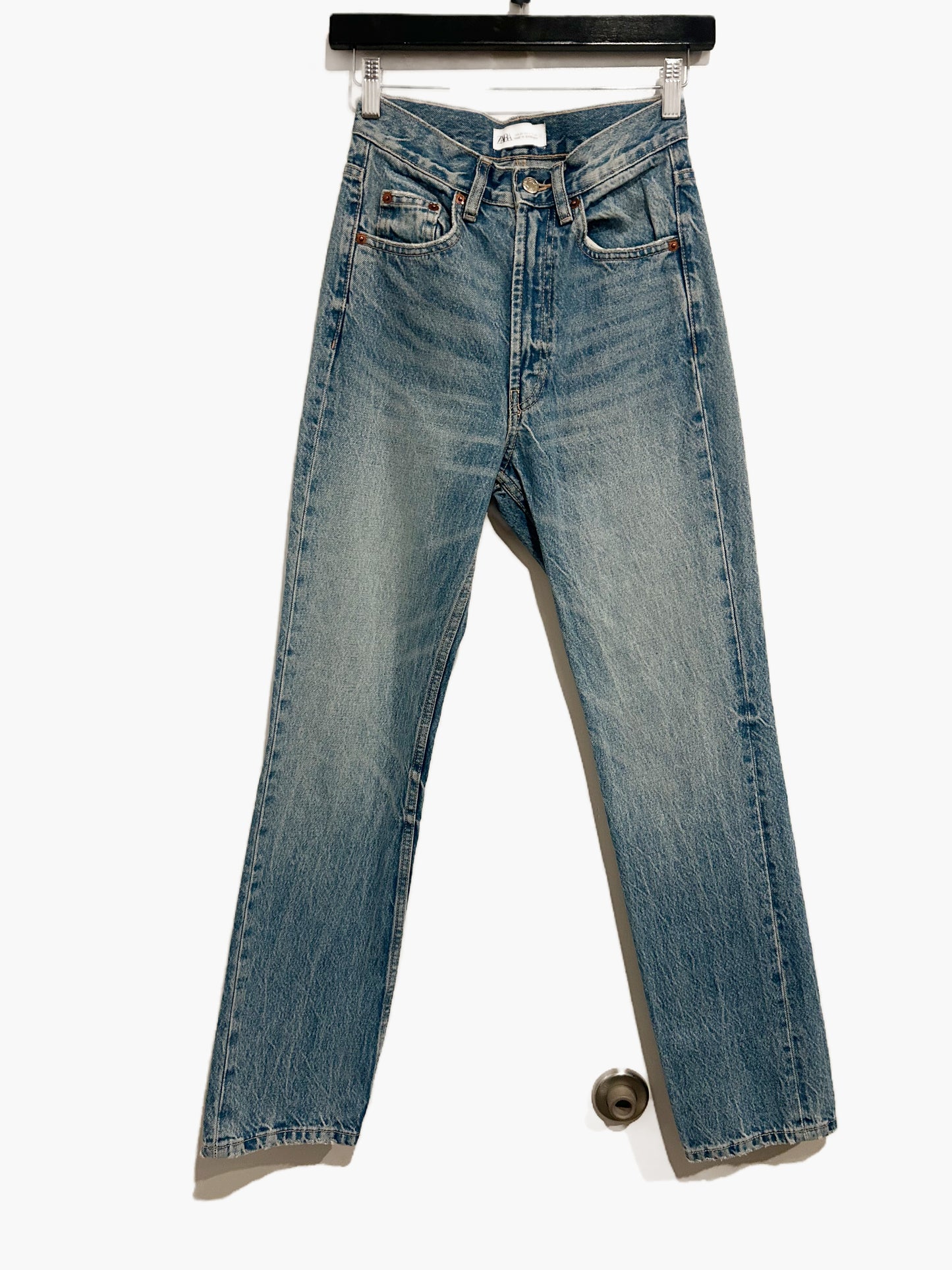 Zara High Rise Straight Jeans - 0