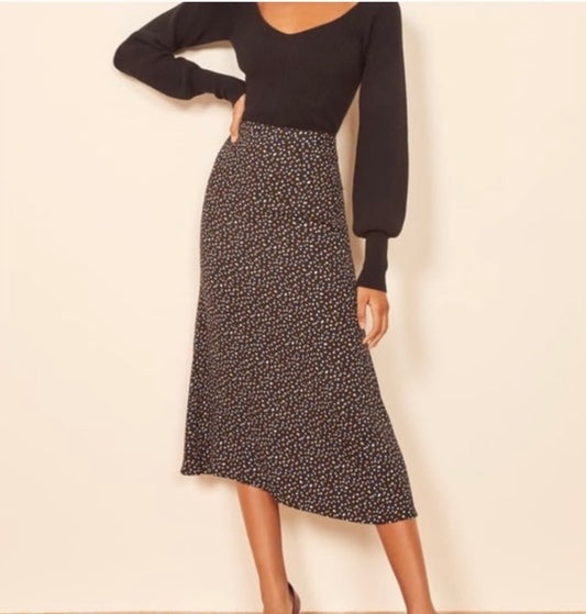 Reformation Bea Midi Skirt in Confetti Polka Dot - 4