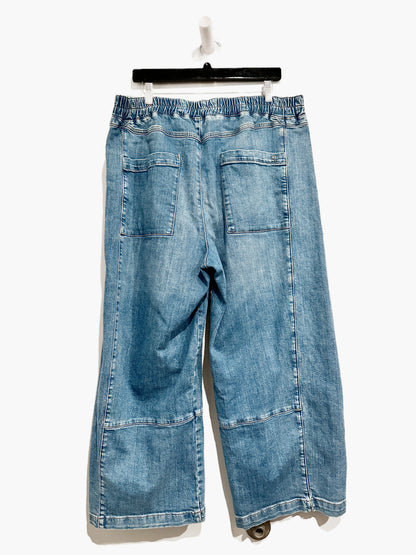 Anthropologie Pilcro Izzie Relaxed Pull-On Barrel Jeans in Palms Wash - Large