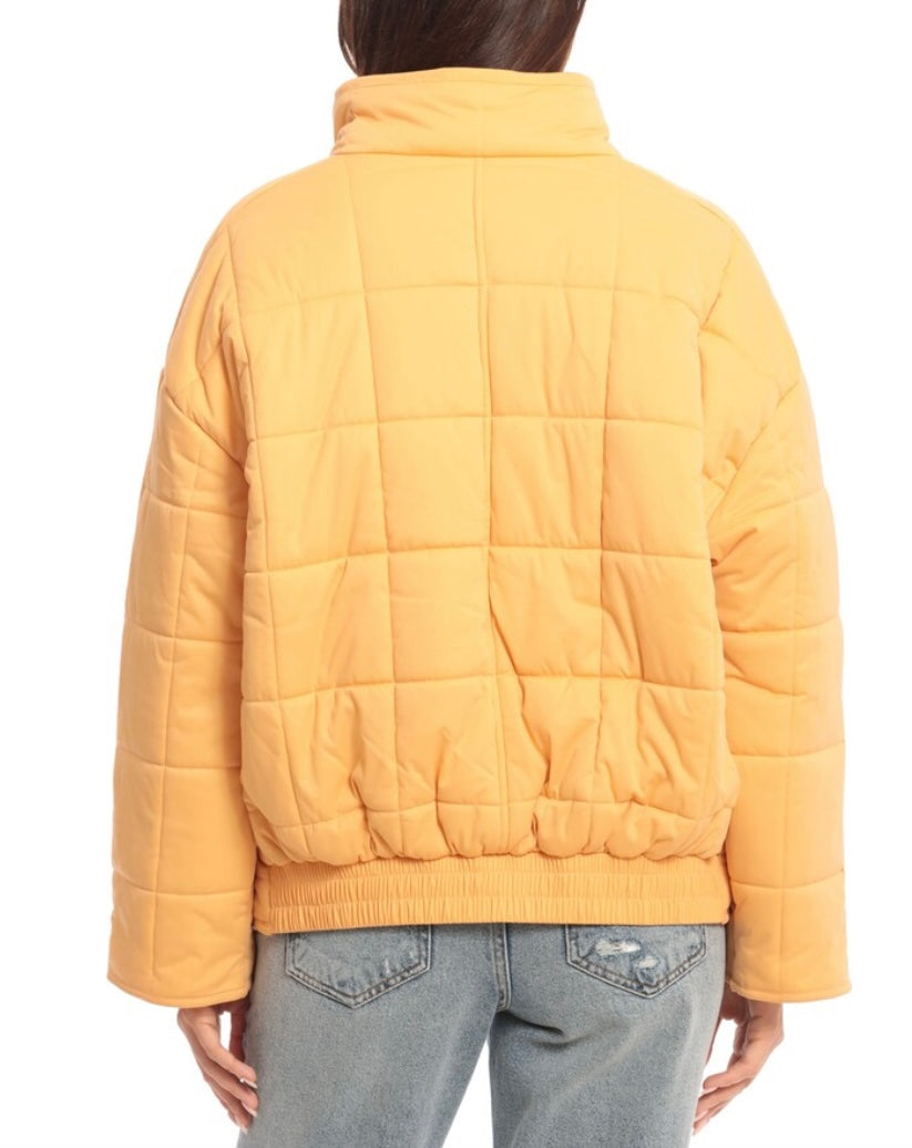 Avec Les Filles Oversize Box Water Resistant Quilted Jacket in Orange - XS