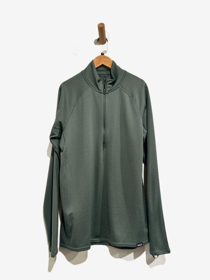 Patagonia Men’s Green Capilene Midweight Zip Neck Top - Medium