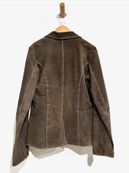 Hurley Brown Y2K Leather Jacket - Medium