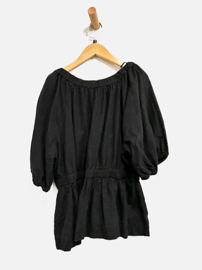 Abercrombie & Fitch SS Linen Blend Plunge Top - Large