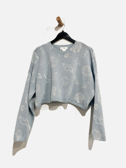 Jessica Simpson Blue Shell Sweater - Small