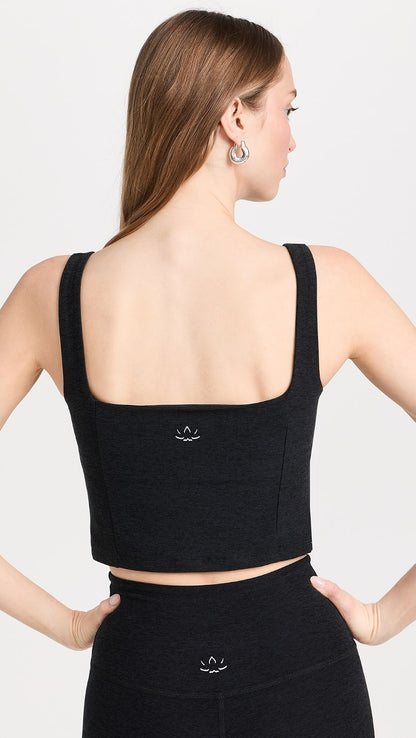 Beyond Yoga Spacedye Impress Cropped Tank in Darkest Night - Large
