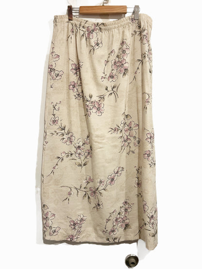 Kathie Lee Vintage Cream Floral Skirt - 12/14