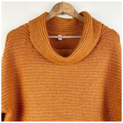 Anthropologie Pilcro Orange Knit Cowl Neck Sweater Size Small