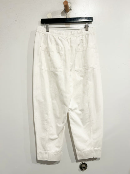 Zara White Elastic Waist Pants - Large