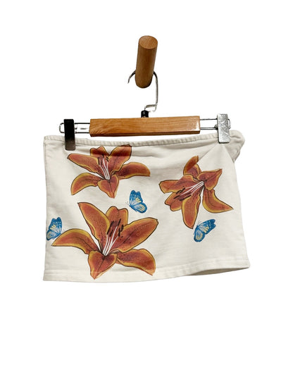 Edikted Tiger Lily Print Cotton Tube Top - Small