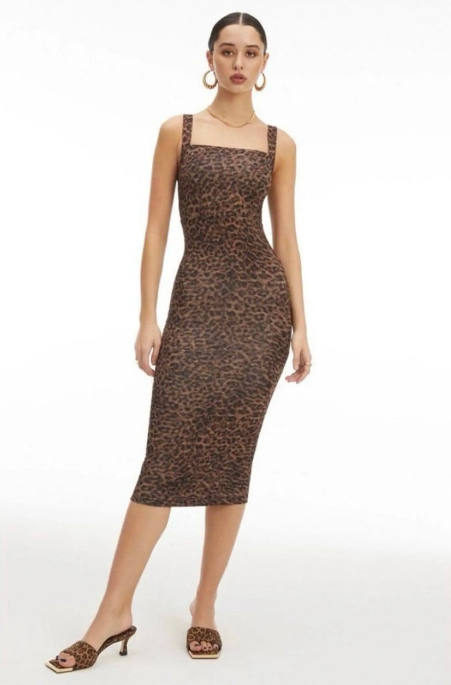 Good American 90s Leopard Print Tank Dress - 3