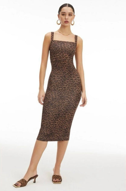 Good American 90s Leopard Print Tank Dress - 3