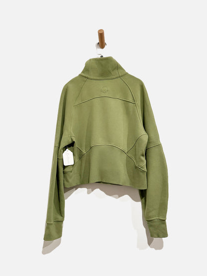 Lululemon Scuba Oversized Funnel Neck Half-Zip in Bronze Green - XS/Small