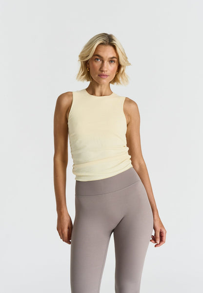 Sisterly Tribe Ribbed Modal Tank Top in Lemonade - Medium