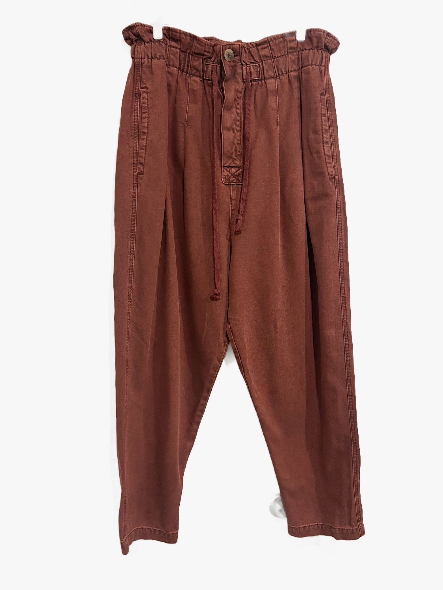 Free People Margate Pleated Trouser Pants in Vina - Large