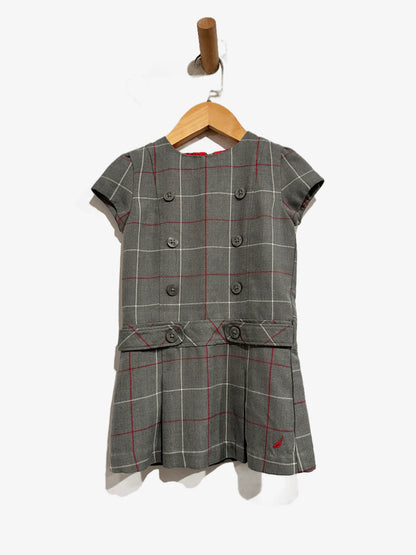 Nautica Girls Grey Plaid Mini Dress - 3T