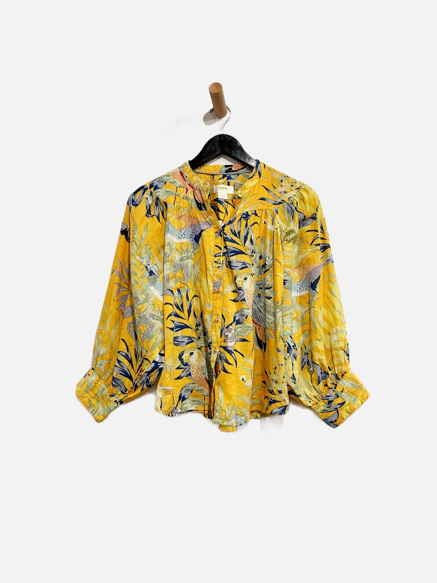 Anthropologie Maeve Yellow Floral Blouse - Small