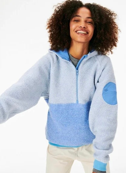 Outdoor Voices Blue Fleece Quarter Zip - Small