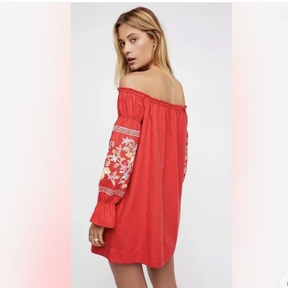 Free People Fleur Du Jour Enchanted Garden Dress in Red Size Small