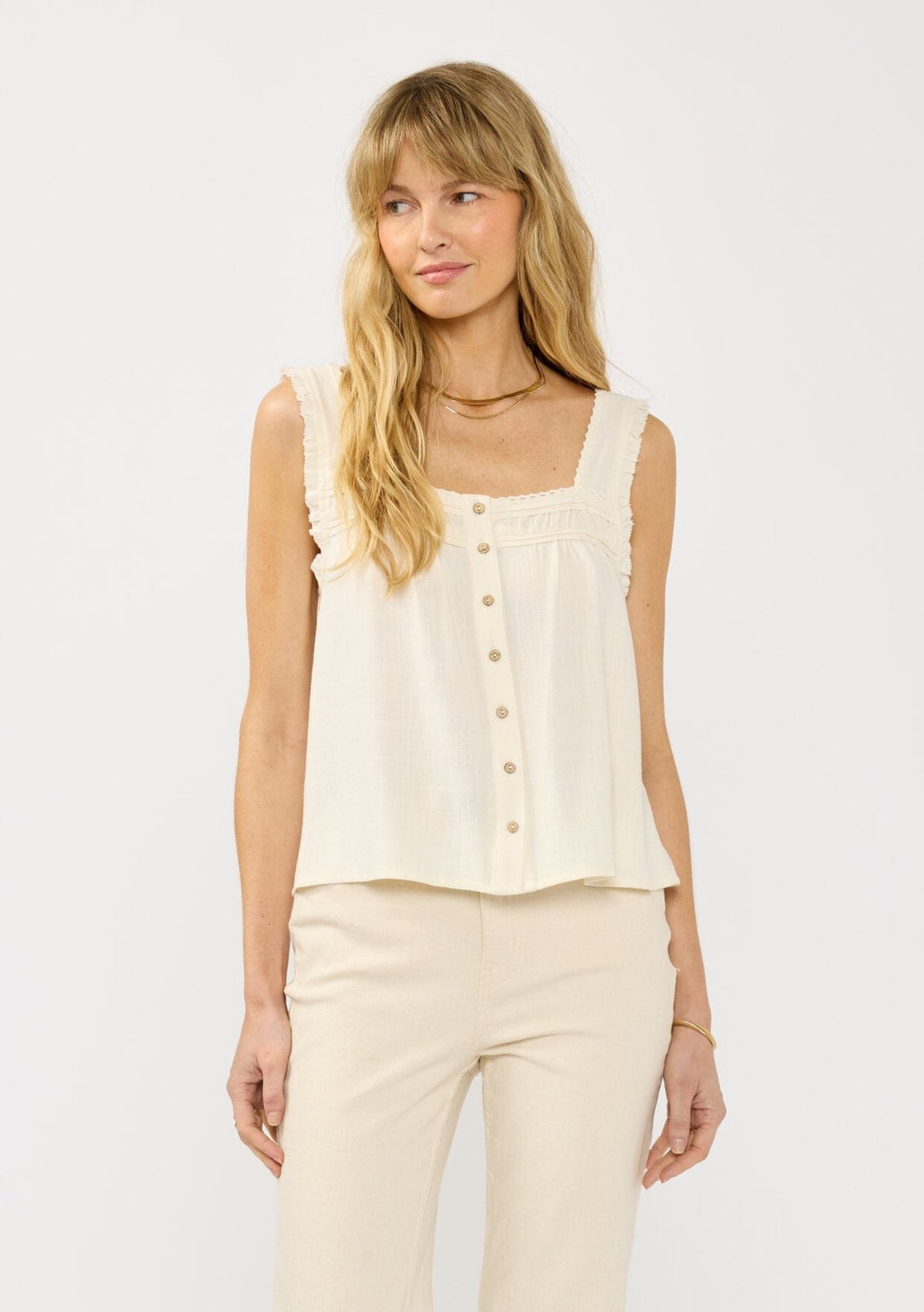 Lovestitch Velora Tank in Cream - Medium