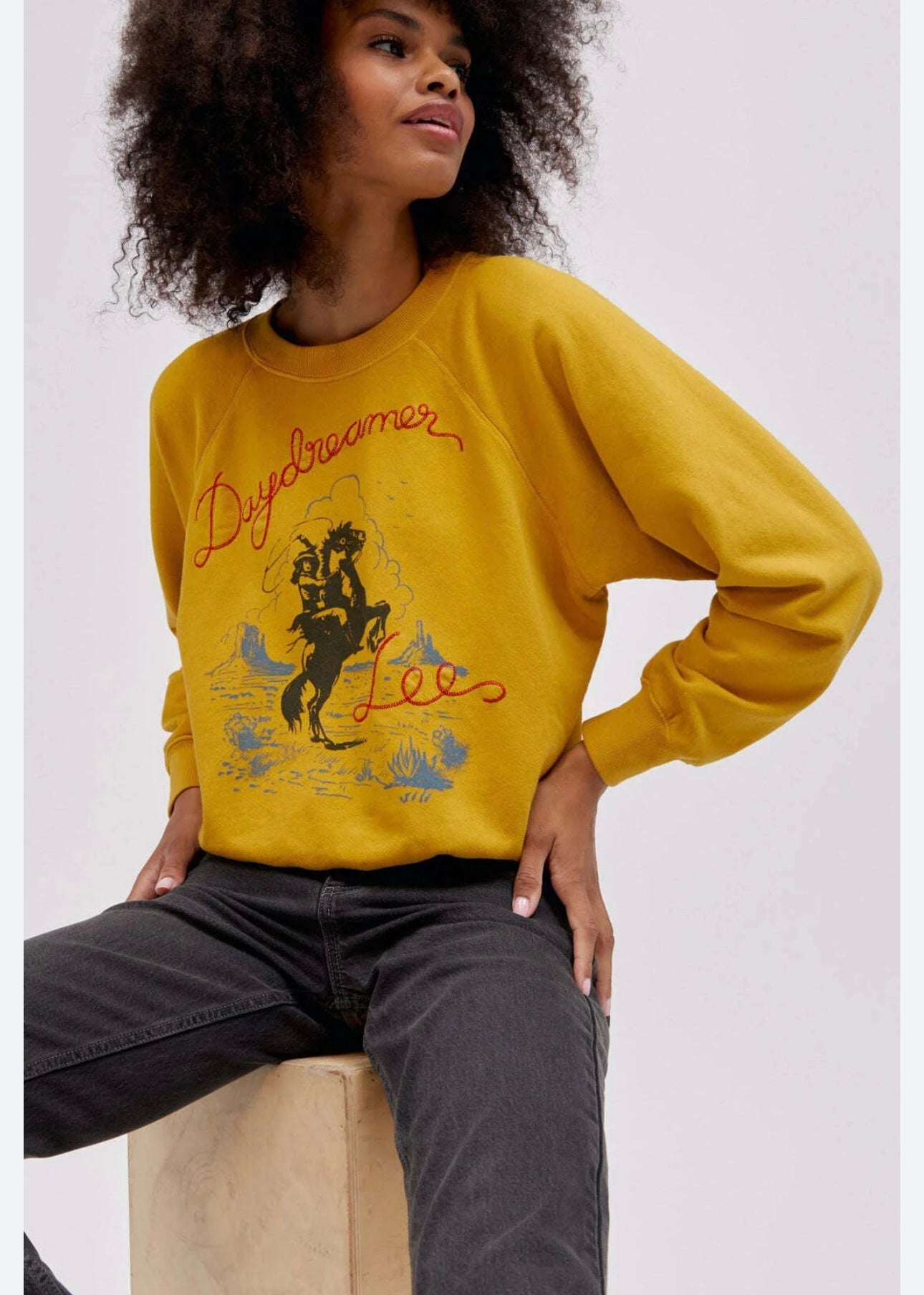 Daydreamer x Lee Yellow Graphic Sweatshirt - Large