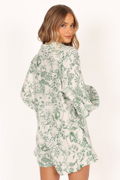Petal + Pup Green Elsa Romper - XL