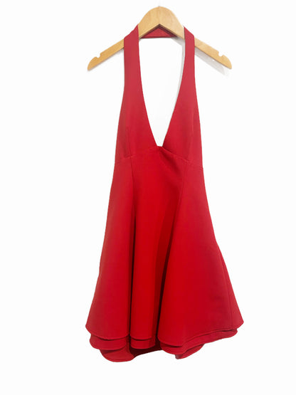 Zara Red Linen Halter Dress - XS