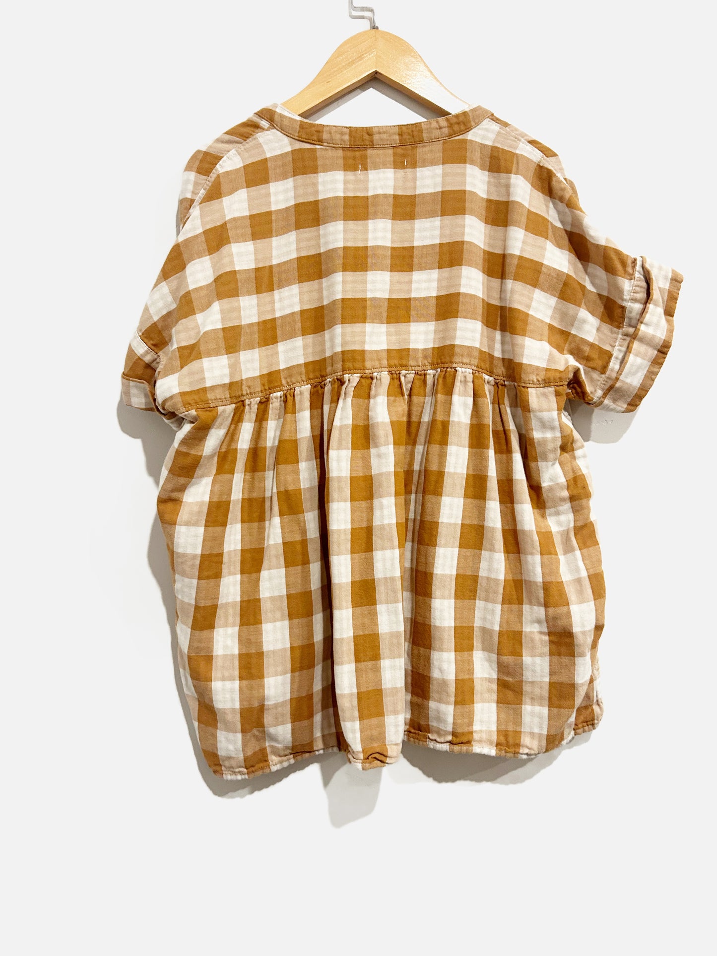 Madewell Orange Gingham Short Sleeve - XXS