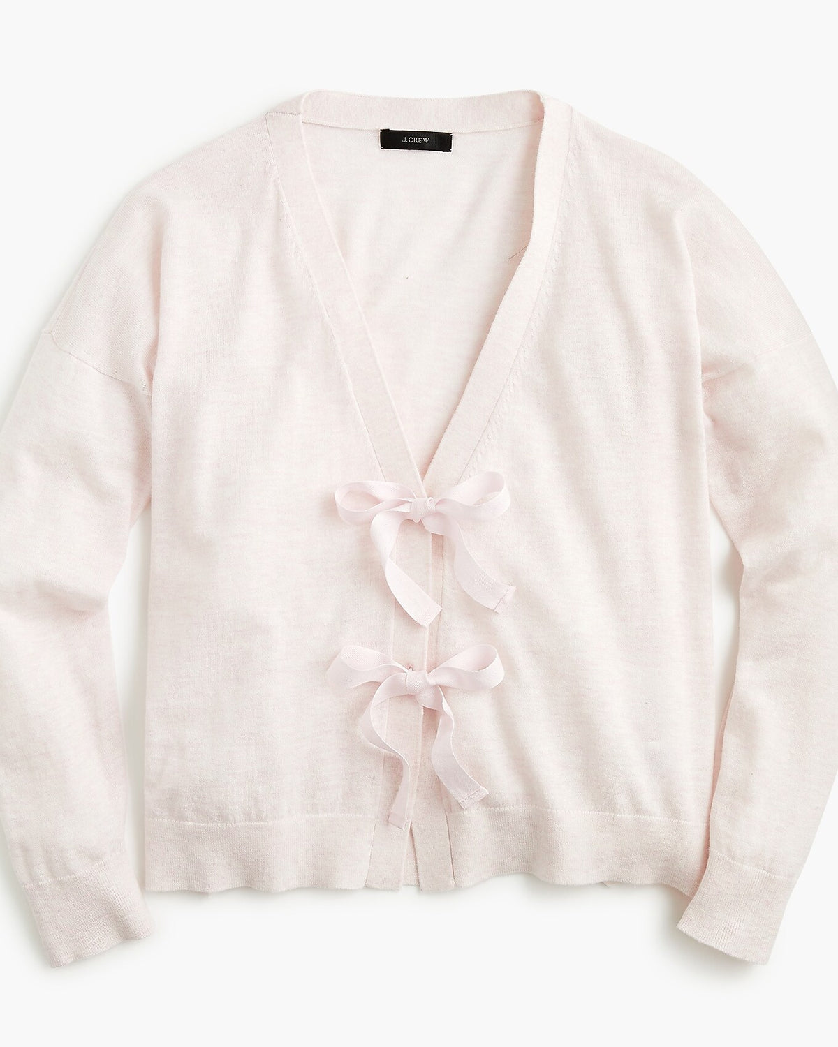 J.Crew Bow-Front Cardigan Sweater in Heather Pink - Small