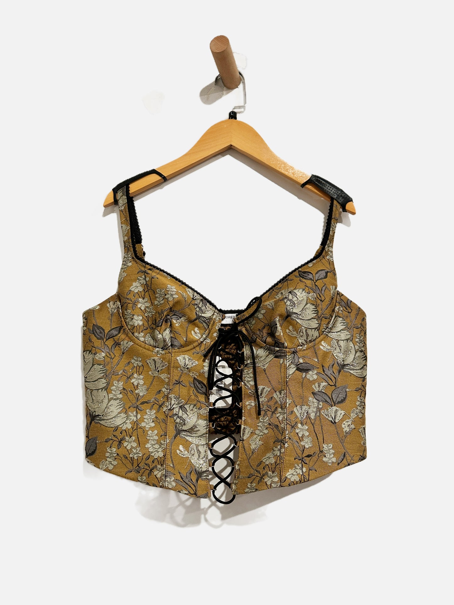 Rumored Yellow Floral Corset Tank - Large