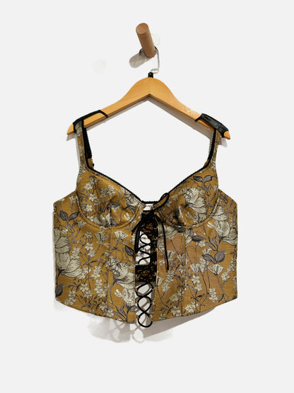 Rumored Yellow Floral Corset Tank - Large