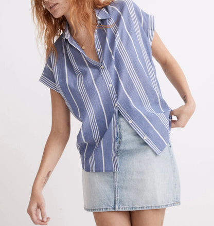 Madewell Blue and White Stripe Button Down