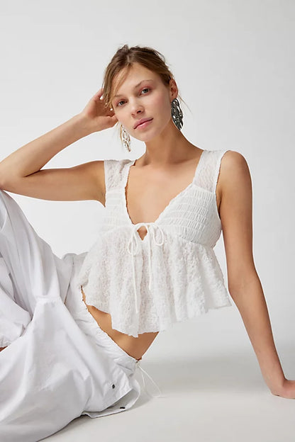 Urban Outfitters Heavenly Babydoll Top in White - XS