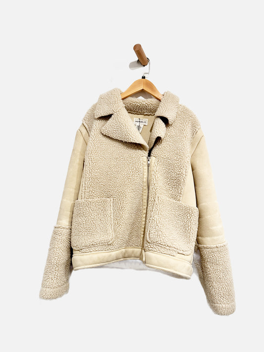 For The Republic Cream Sherpa Jacket - Small