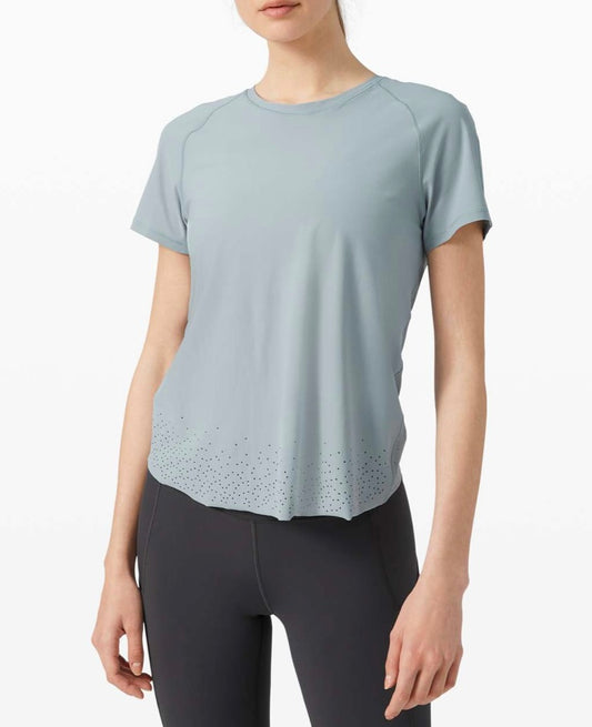 Lululemon Quick Pace Blue Split Back Tee - 8