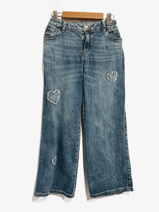 Cat & Jack Heart Stretch Wide Leg Jeans - 10