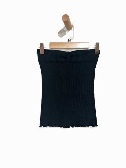 Free People Black Ribbed Seamless Tube Top - XS/S