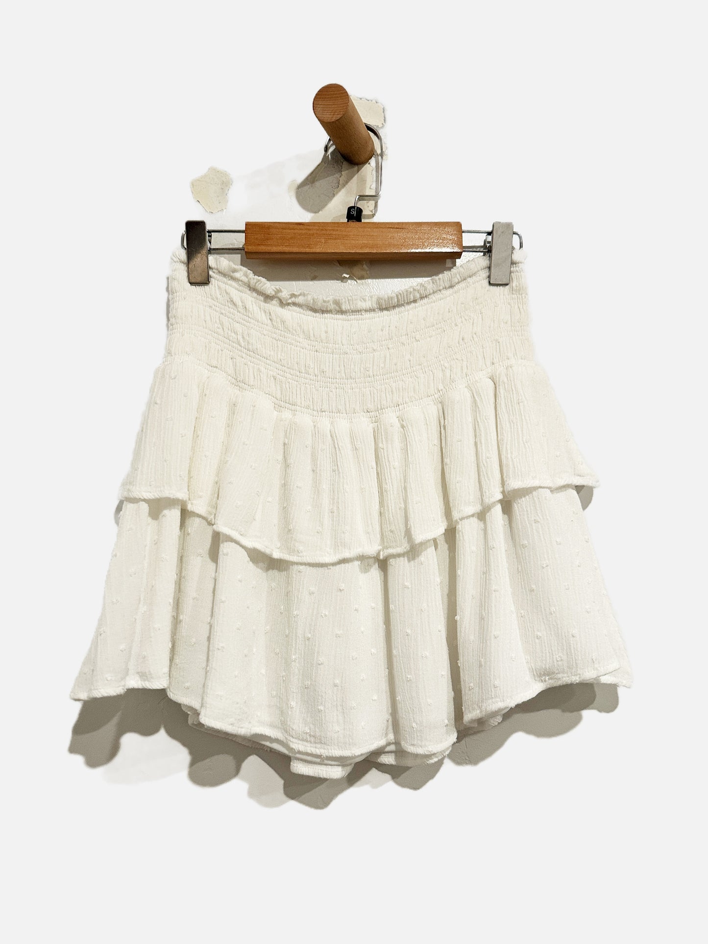 Altar'd State White Nixi Clip Dot Skirt - Small