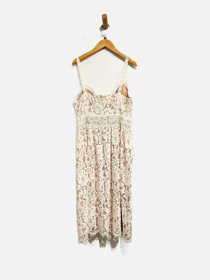 Anthropologie HD Paris Cream Lace Midi Dress - 4