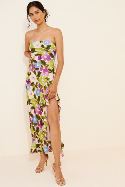 Dress Forum Floral Strapless Dress - XS