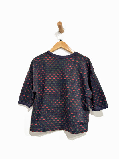 Madewell Cherry Jacquard Top in Rusted Red - Small